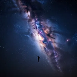 the milky way, epic retrowave art, trending on art station