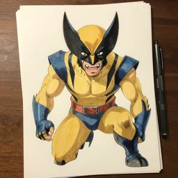 a picture of wolverine drawn by studio ghibli