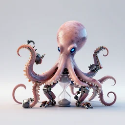 octopus robot kaiju made of hourglass