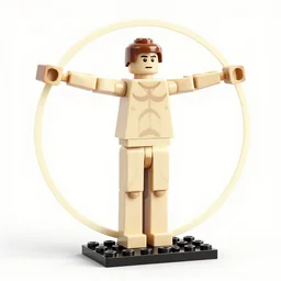vitruvian man, lego style, artstation