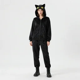 android 1 8 wearing black cat suit