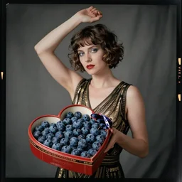 kodak portra 4 0 0, wetplate, muted colours, blueberry, 1 9 2 0 s style, dynamic portrait by britt marling of nirvana heart shaped box, by georges melies