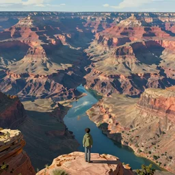 concept art painting of a grand canyon filled with water, realistic, detailed, cel shaded, in the style of makoto shinkai and greg rutkowski and james gurney