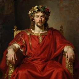 beautiful portrait oil painting, steve buscemi wearing a golden wreath in royal crimson robes enthroned as the god emperor of ancient rome, by anders zorn, wonderful masterpiece by greg rutkowski, beautiful cinematic light, american romanticism, by thomas lawrence, greg rutkowski painting, character oil on canvas portrait by gerald brom and greg rutkowski, masterpiece, fantasy art, artstation hq