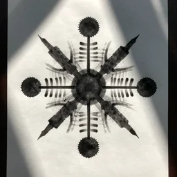 one big inkblot on the paper, rorschach test, symmetrical, lightly styled to Beauford Delaney