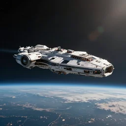 wide shot from the surface of the planet while a sci fi ship is entering the atmosphere, sharp focus, concept art, very detailed, very realistic, trending on artstation, beautiful, cinematic shot, great composition, dynamic light, atmosphere,