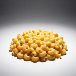 macaroni and cheese, studio product photography, isolated on a pure white background, centered, entire object in frame, sharp focus, soft studio lighting