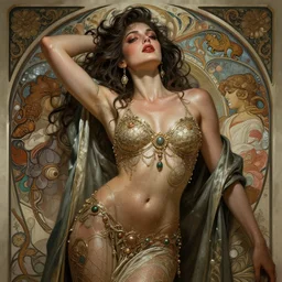 imaan hammam, passionate, seductive, expressive, charismatic, very sweaty, intricate fashion clothing, insane, intricate, highly detailed, digital painting, artstation, concept art, surrealistic, smooth, sharp focus, illustration, unreal engine 5, 8 k, art by artgerm and greg rutkowski and alphonse mucha