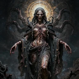 the transcendent being embodying vice, photorealistic, detailed photography, divinity, awful, cosmic horror, religious art