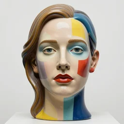 beautiful close - up studio photograph of colorful postmodern portrait sculpture of jodie foster, beautiful symmetrical!! face accurate face detailed face realistic proportions, made of spray - painted beeswax on a pedestal by ron mueck and matthew barney and greg rutkowski, hyperrealism cinematic lighting shocking detail 8 k