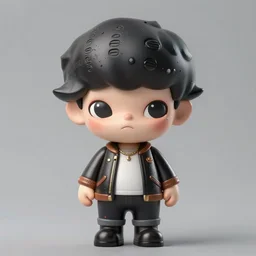 cute designer toy fashion god by james jean, concept art, character only, detailed art, figurine!!!, studio lighting, grey background, no shadow, trending on artstation, 4 k, sharp, highly - detailed, focus on face!!!