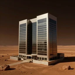 an office building on the surface of mars