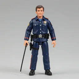 full view tucker carlson action figure wearing border guard outfit with a whip