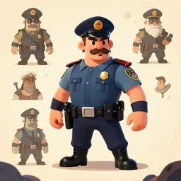 police kill police, cartoon, rpg character, humblewood art style, concept art, fantasy