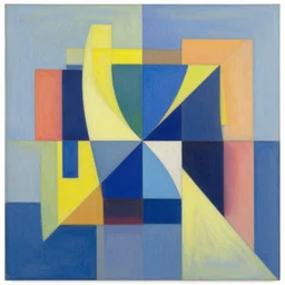 geometric by shusei nagaoka, david rudnick, airbrush on canvas, pastell colours, cell shaded, abstract