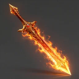 flaming demon blade weapon concept art for a game