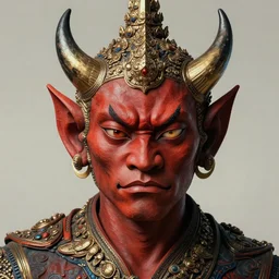 a portrait of a thai devil animal illustrated by miyazaki by karol bak, james jean, tom bagshaw, rococo, sharp focus, trending on artstation, cinematic lighting, hyper realism, octane render, 8 k, hyper detailed, vivid, ultra detailed, highly detailed