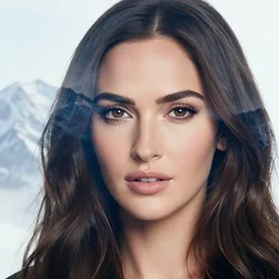 megan fox face in the shape of beautiful mountains, double exposure effect, medium sized tattoo sketch, amazing detail, on pinterest