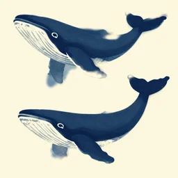 vector art whales in the style of japanese block print, posterized, vector art.