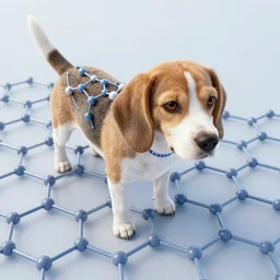 beagle made of graphene, high resolution, detailed, scientific