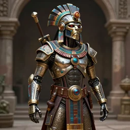 an Aztec cybernetic mercenary in the style of Jean Giraud detailed realistic High Resolution HD 8k