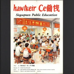 a 1 9 9 0 s singaporean public education poster about hawker centres