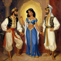 orientalist painting of princess jasmin from disney aladdin ( 1 9 9 2 ) by jean - leon gerome and otto pilny and adrien henri tanoux