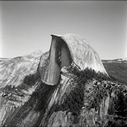 half dome yosemite, monochrome, ansel adams, hasselblad