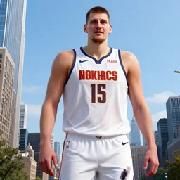 giant nikola jokic towering over new york city