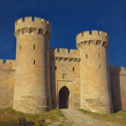 artwork of the twin fortress by terry oakes, by erol otus