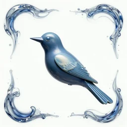 album cover art for broken latex bird of sky corners swirl liquid flare by akihiko yoshida