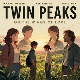 Twin Peaks poster artwork by Michael Whelan and Tomer Hanuka, Karol Bak, Rendering of On the Wings of Love, from scene from Twin Peaks, clean, full of details, by Makoto Shinkai and thomas kinkade, Matte painting, trending on artstation and unreal engine