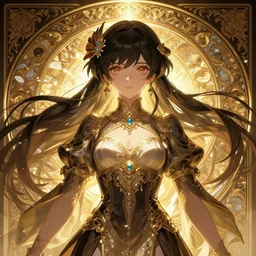 symmetry!!!!!! beautiful anime spanish girl close portrait, wearing ornate clothing, ultra detailed, elegant, intricate, anime, dynamic lighting, dnd, glowing lights, digital art, digital painting, artstation, wlop, otomo, sharp focus, illustration, art by artgerm and greg rutkowski and alphonse mucha, 8 k