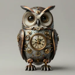 (((((1950s robot steampunk clockwork detailed owl . muted colors.))))) by Jean-Baptiste Monge !!!!!!!!!!!!!!!!!!!!!!!!!!!!!!