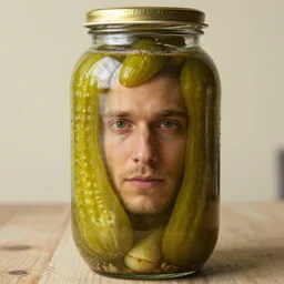 man inside of a pickle