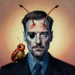 portrait of walter white's face on a caterpie, by zdzislaw beksinski, by dariusz zawadzki, by john jude palencar, gothic, surrealism, cosmic horror, lovecraftian, cold hue's, warm tone gradient background, concept art, beautiful composition