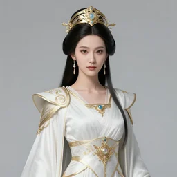 portrait of the powerful empress of the solar system in the style of otto marseus van schriek. glowing, ornate and intricate linework, stunning, dynamic lighting, ultrafine and hyperdetailed.