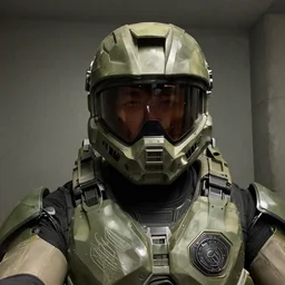 Selfie of Master Chief in the backrooms, high resolution selfie photo