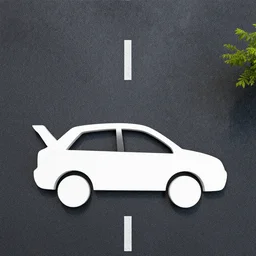 a plane in the shape of a car in the street