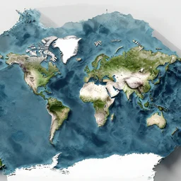 height map of the world, highly detailed