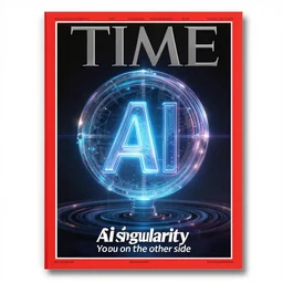 TIME magazine cover, the coming AI singularity, see you on the other side, 4k, 8k