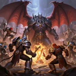 an epic battle between the lich king and deathwing from world of warcraft trending on artstation