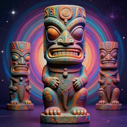 a surreal portrait statue of elon musk as a psychedelic tiki reptile stone god figure by naoto hattori, android jones, and chris dyer, deep bold colors, galactic dmt entity, depth of field, intricate beautiful painting, billions of details, octane render, portal, 8 k, detailed vector, trending on artstation, cgisociety
