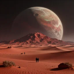 otherworldly atmosphere of an alien mountain red desert planet by zaha hadid and arthur haas and bruce pennington and john schoenherr, cinematic matte painting, 8 k dark moody colors