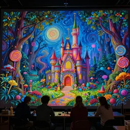 photo of workshop bioillumination ray tracing hdr in matte painting whimsical fairy wonderland vibrant colors candyland wonderland gouache swirls detailed by beatrix potter daniela uhlig and jamie hewlett