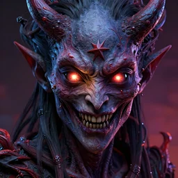 Intricate five star Nightmare demon portrait by Tooth Wu and Greg Rutkowski, Octane Render, HDR, high detail, Photo realistic, hyperrealism,matte finish, high contrast, 3d depth, masterpiece, vivid and vibrant colors, enhanced light effect, enhanced eye detail,artstationhd
