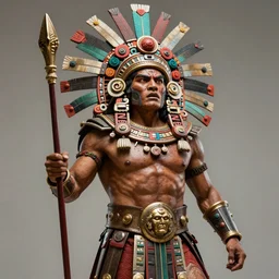 Ares the greek god of war as an Aztec god, Mexican folklore, highly detailed, realistic, Aztec mythology, Greek mythology, brutal depiction, fear
