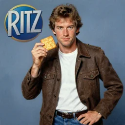 young harrison ford painting image of ritz crackers, 9 0 ’ s outfit, photo quality