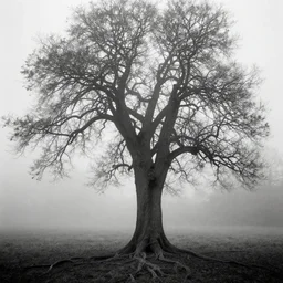 photographic portrait max ernst sad bonzai tree in fog