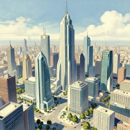 futuristic city by moebius